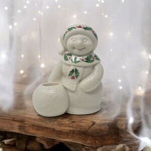 Lenox Snowman Holly Jolly Winter Christmas Figurine Candle Holder WITH TAGS0
